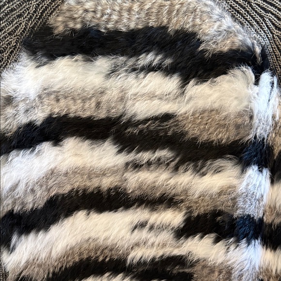 Atelier Nicole Miller Women's Fuzzy Rabbit Striped Sweater - Picture 2 of 7